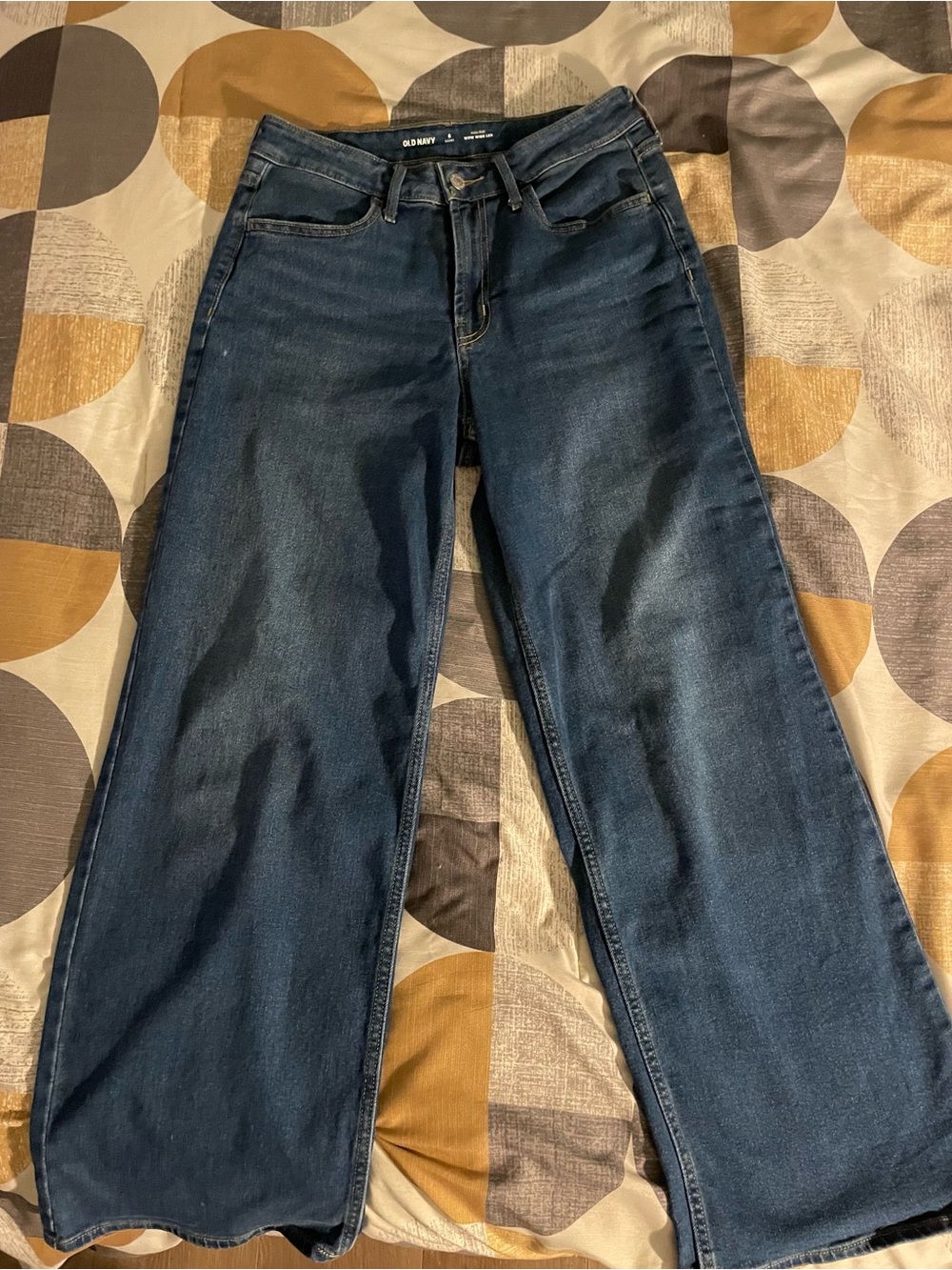 Old Navy Women's Wide-Leg Jeans in Dark Blue Denim